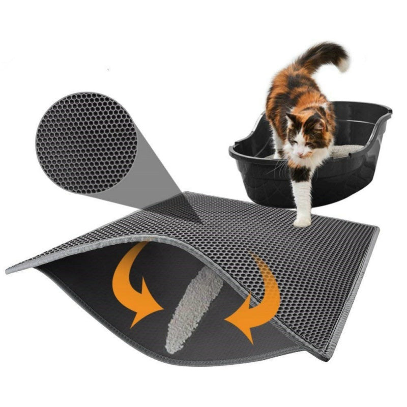 Honeycomb Cat Litter Pad | Waterproof & Urine-Proof Double Layer Mat for Cats