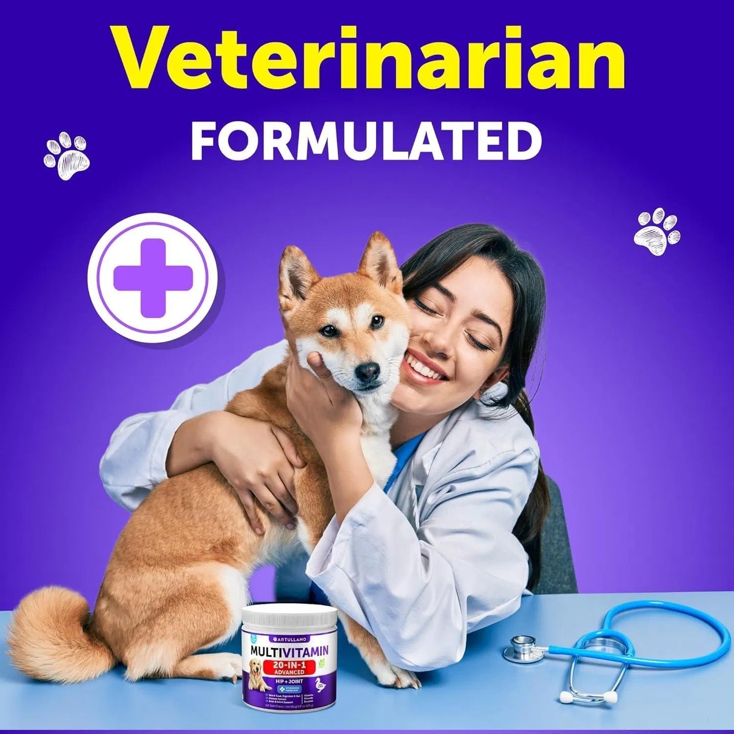 20-in-1 Dog Multivitamin Chews | Glucosamine Joint & Immune Support Supplements