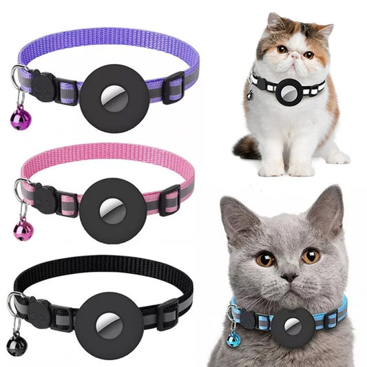 Reflective Airtag Pet Collar | Waterproof Nylon Collar for Dogs & Cats